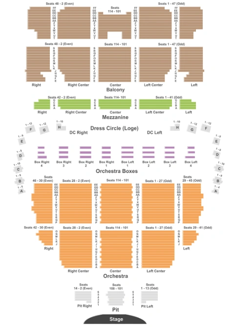 wang theater at the boch center seating chart